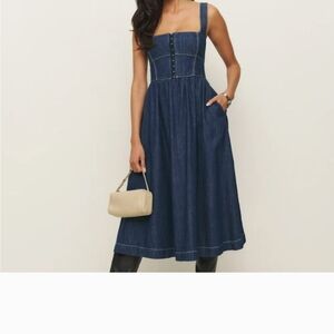 Reformation Dark Blue Midi Dress